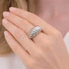 Rhodium Gold Filled Elegant Ring, Twist Design, Polished, Rhodium Finish, 01.213.0046.1 (One size fits all)