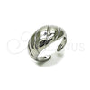 Rhodium Gold Filled Elegant Ring, Twist Design, Polished, Rhodium Finish, 01.213.0085 (One size fits all)