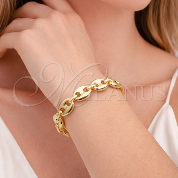Gold Filled Bracelet — Fancy Bracelet Puff Mariner Design Polished 04. Thickness — alternate product view — SKU 164538 | Oro Laminado brazalete — elegante Bracelet Puff Mariner diseño pulido 04. Thickness — SKU 164538