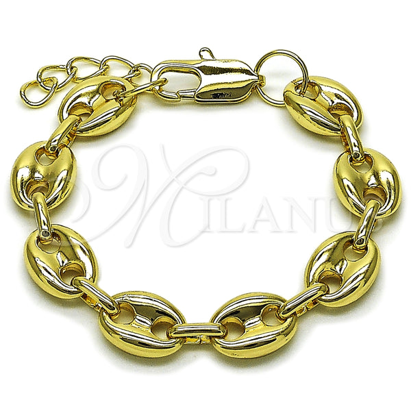 Gold Filled Bracelet — Fancy Bracelet Puff Mariner Design Polished 04. Thickness — main product view — SKU 164538 | Oro Laminado brazalete — elegante Bracelet Puff Mariner diseño pulido 04. Thickness — SKU 164538