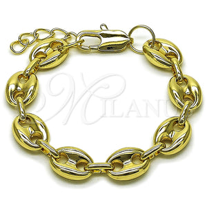 Gold Filled Bracelet — Fancy Bracelet Puff Mariner Design Polished 04. Thickness — main product view — SKU 164538 | Oro Laminado brazalete — elegante Bracelet Puff Mariner diseño pulido 04. Thickness — SKU 164538