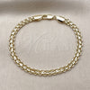 Oro Laminado Basic Bracelet, Gold Filled Style Bismark Design, Polished, Golden Finish, 03.213.0354.1.07 (05 MM Thickness, 8 Inches Length)