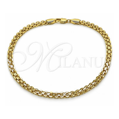 Oro Laminado Basic Anklet, Gold Filled Style Bismark Design, Polished, Golden Finish, 03.213.0354.1.10 (05 MM Thickness, 10 Inches Length)
