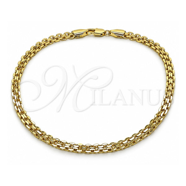 Oro Laminado Basic Anklet, Gold Filled Style Bismark Design, Polished, Golden Finish, 03.213.0354.1.10 (05 MM Thickness, 10 Inches Length)