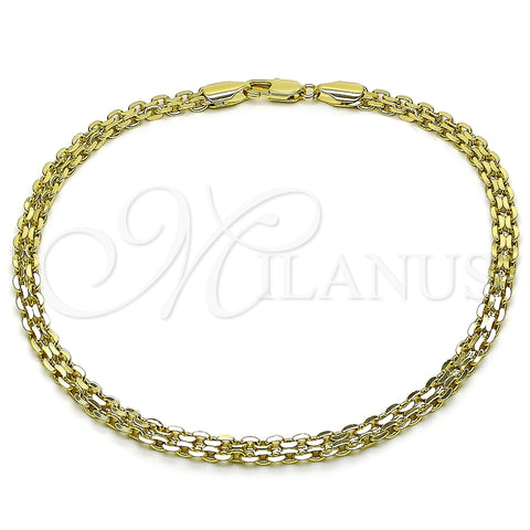 Oro Laminado Basic Anklet, Gold Filled Style Bismark Design, Polished, Golden Finish, 03.213.0354.1.10 (05 MM Thickness, 10 Inches Length)