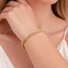Oro Laminado Basic Bracelet, Gold Filled Style Polished, Golden Finish, 03.213.0436.07 (Thickness, 8 Inches Length)