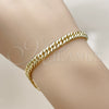 Oro Laminado Basic Bracelet, Gold Filled Style Polished, Golden Finish, 03.213.0436.07 (Thickness, 8 Inches Length)