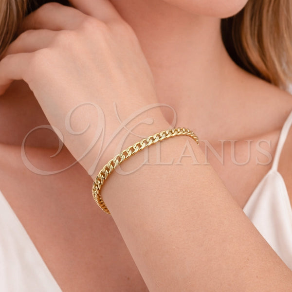 Gold Filled Bracelet — Basic Bracelet Concave Cuban Design Polished 04. Gauge — alternate product view — SKU 164542 | Oro Laminado brazalete — básico Bracelet Concave Cuban diseño pulido 04. Gauge — SKU 164542