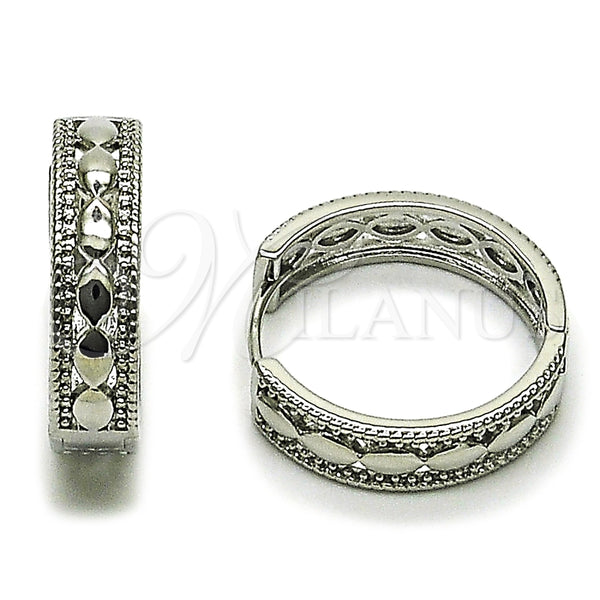 White Gold Filled Hoop Earrings — Huggie Hoop Polished 02. — main product view — SKU 164548 | Oro Laminado Blanco aretes de aro — Huggie Hoop pulido 02. — SKU 164548