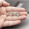 Rhodium Gold Filled Huggie Hoop, Twist Design, Polished, Rhodium Finish, 02.213.0891.1.15