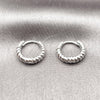 Rhodium Gold Filled Huggie Hoop, Twist Design, Polished, Rhodium Finish, 02.213.0891.1.15