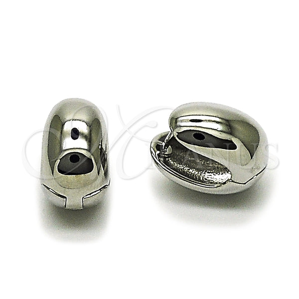 White Gold Filled Hoop Earrings — Huggie Hoop Polished 02. — main product view — SKU 164551 | Oro Laminado Blanco aretes de aro — Huggie Hoop pulido 02. — SKU 164551