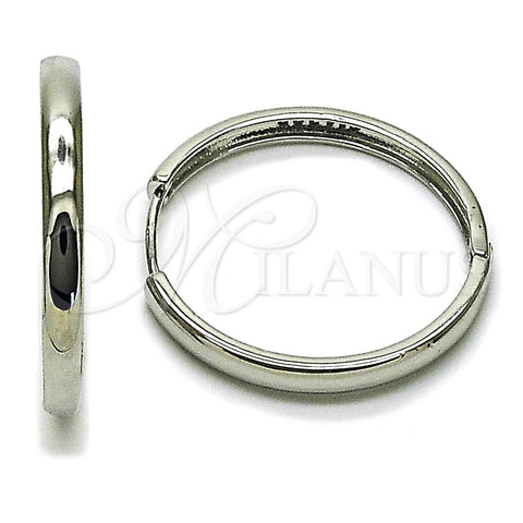 Rhodium Gold Filled Huggie Hoop, Polished, Rhodium Finish, 02.213.0583.1.30