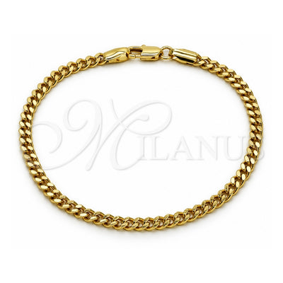 Oro Laminado Fancy Bracelet, Gold Filled Style Miami Cuban Design, Polished, Golden Finish, 04.213.0368.07 (Thickness, 8 Inches Length)