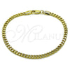 Oro Laminado Fancy Bracelet, Gold Filled Style Miami Cuban Design, Polished, Golden Finish, 04.213.0368.07 (Thickness, 8 Inches Length)