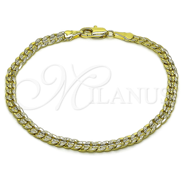 Gold Filled Bracelet — Basic Bracelet Concave Cuban Design Polished 04. 04 — main product view — SKU 164570 | Oro Laminado brazalete — básico Bracelet Concave Cuban diseño pulido 04. 04 — SKU 164570