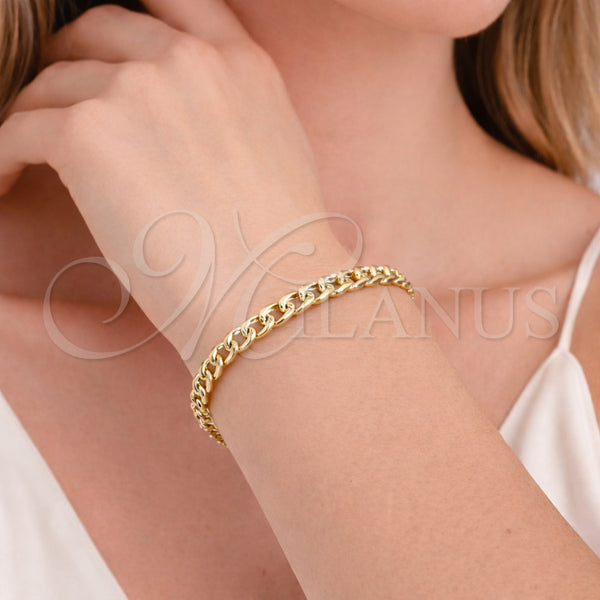 Gold Filled Bracelet — Basic Bracelet Curb Design Diamond Cutting 04. 05 — alternate product view — SKU 164571 | Oro Laminado brazalete — básico Bracelet Curb diseño Diamond Cutting 04. 05 — SKU 164571