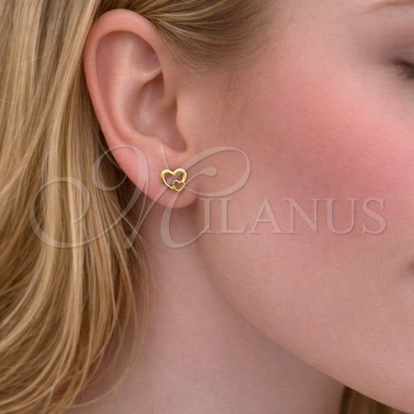 Gold Filled Ring — Stud Earring Heart Design Polished 02. — alternate product view — SKU 164592 | Oro Laminado anillo — Stud Earring corazón diseño pulido 02. — SKU 164592