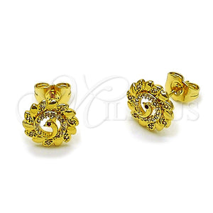 Gold Filled Ring — Stud Earring Peacock Design with White and Ruby — main product view — SKU 164593 | Oro Laminado anillo — Stud Earring Peacock diseño with blanco and Ruby — SKU 164593