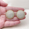 Oro Laminado Stud Earring, Gold Filled Style with White Cubic Zirconia, Polished, Golden Finish, 02.457.0001