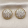 Oro Laminado Stud Earring, Gold Filled Style with White Cubic Zirconia, Polished, Golden Finish, 02.457.0001