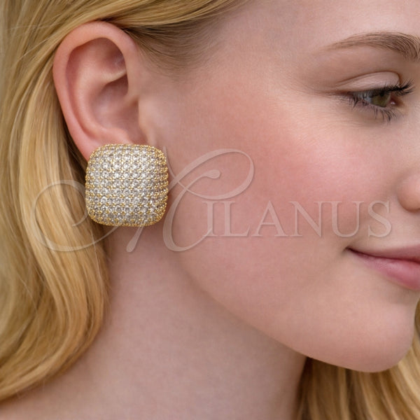 Gold Filled Ring — Stud Earring with White Cubic Zirconia Polished 02. — alternate product view — SKU 164595 | Oro Laminado anillo — Stud Earring with blanco Cubic Zirconia pulido 02. — SKU 164595