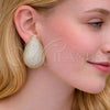 Oro Laminado Stud Earring, Gold Filled Style Teardrop Design, with White Cubic Zirconia, Polished, Golden Finish, 02.457.0003