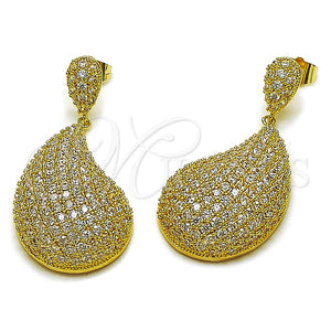 Gold Filled Ring — Stud Earring Teardrop Design with White Cubic Zirconia — main product view — SKU 164599 | Oro Laminado anillo — Stud Earring Teardrop diseño with blanco Cubic Zirconia — SKU 164599