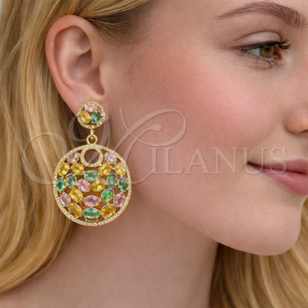 Gold Filled Ring — Stud Earring with White and Multicolor Cubic Zirconia — alternate product view — SKU 164604 | Oro Laminado anillo — Stud Earring with blanco and Multicolor Cubic Zirconia — SKU 164604