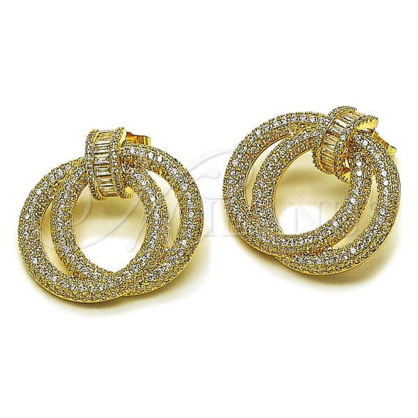 Gold Filled Ring — Stud Earring Baguette Design with White Cubic Zirconia — main product view — SKU 164605 | Oro Laminado anillo — Stud Earring Baguette diseño with blanco Cubic Zirconia — SKU 164605