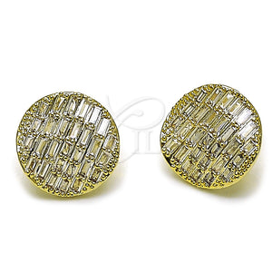 Gold Filled Ring — Stud Earring Baguette Design with White Cubic Zirconia — main product view — SKU 164608 | Oro Laminado anillo — Stud Earring Baguette diseño with blanco Cubic Zirconia — SKU 164608
