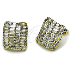 Gold Filled Ring — Stud Earring Baguette Design with White Cubic Zirconia — main product view — SKU 164609 | Oro Laminado anillo — Stud Earring Baguette diseño with blanco Cubic Zirconia — SKU 164609