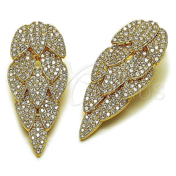 Gold Filled Ring — Chandelier Earring Leaf Design with White Cubic Zirconia — main product view — SKU 164611 | Oro Laminado anillo — Chandelier Earring Leaf diseño with blanco Cubic Zirconia — SKU 164611