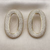 Oro Laminado Stud Earring, Gold Filled Style with White Cubic Zirconia, Polished, Golden Finish, 02.457.0019