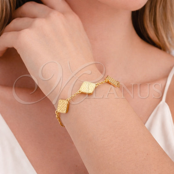 Gold Filled Bracelet — Fancy Bracelet Rolo Design Diamond Cutting 03. Thickness — alternate product view — SKU 164616 | Oro Laminado brazalete — elegante Bracelet Rolo diseño Diamond Cutting 03. Thickness — SKU 164616
