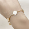 Oro Laminado Fancy Bracelet, Gold Filled Style Rolo Design, Diamond Cutting Finish, Golden Finish, 03.418.0003.07 (Thickness, 7 Inches Length)