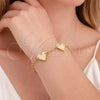 Oro Laminado Fancy Bracelet, Gold Filled Style Heart and Rolo Design, Diamond Cutting Finish, Golden Finish, 03.418.0005.07 (Thickness, 7 Inches Length)