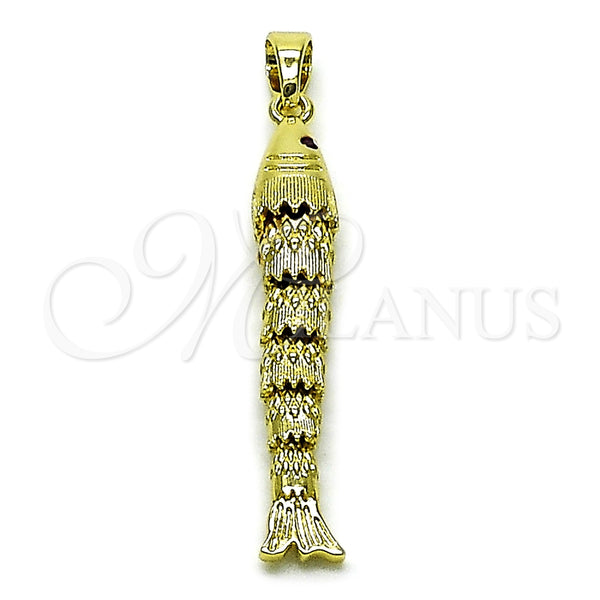 Gold Filled Pendant — Fancy Pendant Fish Design with Ruby Cubic Zirconia — main product view — SKU 164630 | Oro Laminado dije — elegante Pendant Fish diseño with Ruby Cubic Zirconia — SKU 164630