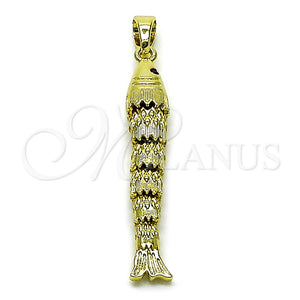 Gold Filled Pendant — Fancy Pendant Fish Design with Ruby Cubic Zirconia — main product view — SKU 164630 | Oro Laminado dije — elegante Pendant Fish diseño with Ruby Cubic Zirconia — SKU 164630
