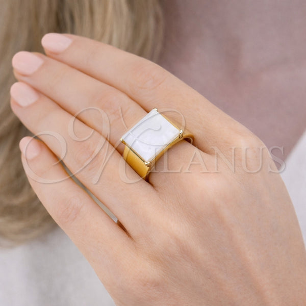 Gold Filled Ring — Multi Stone Ring with Ivory Mother of Pearl — alternate product view — SKU 164632 | Oro Laminado anillo — Multi Stone Ring with Ivory Mother of Pearl — SKU 164632