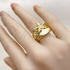 Oro Laminado Elegant Ring, Gold Filled Style Star and Shell Design, Polished, Golden Finish, 01.381.0004 (One size fits all)