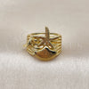 Oro Laminado Elegant Ring, Gold Filled Style Star and Shell Design, Polished, Golden Finish, 01.381.0004 (One size fits all)