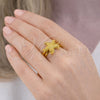 Oro Laminado Elegant Ring, Gold Filled Style Star Design, Matte Finish, Golden Finish, 01.381.0005 (One size fits all)