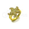 Oro Laminado Elegant Ring, Gold Filled Style Star Design, Matte Finish, Golden Finish, 01.381.0005 (One size fits all)