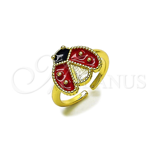 Gold Filled Ring — Elegant Ring Ladybug Design Red Enamel 01. One — main product view — SKU 164637 | Oro Laminado anillo — Elegant Ring Ladybug diseño Red Enamel 01. One — SKU 164637