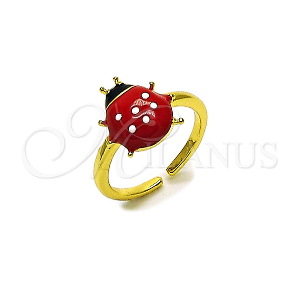 Gold Filled Ring — Elegant Ring Ladybug Design Red Enamel 01. One — main product view — SKU 164638 | Oro Laminado anillo — Elegant Ring Ladybug diseño Red Enamel 01. One — SKU 164638