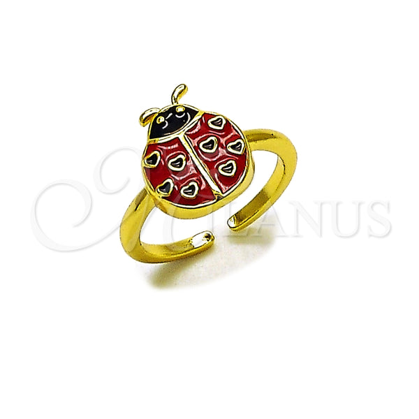 Gold Filled Ring — Elegant Ring Ladybug Design Red Enamel 01. One — main product view — SKU 164639 | Oro Laminado anillo — Elegant Ring Ladybug diseño Red Enamel 01. One — SKU 164639
