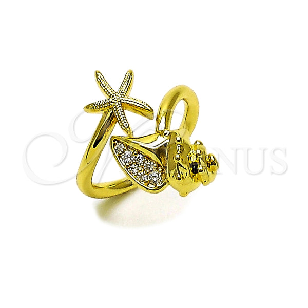Gold Filled Ring — Multi Stone Ring Star and Snail Design with — main product view — SKU 164641 | Oro Laminado anillo — Multi Stone Ring estrella and Snail diseño with — SKU 164641