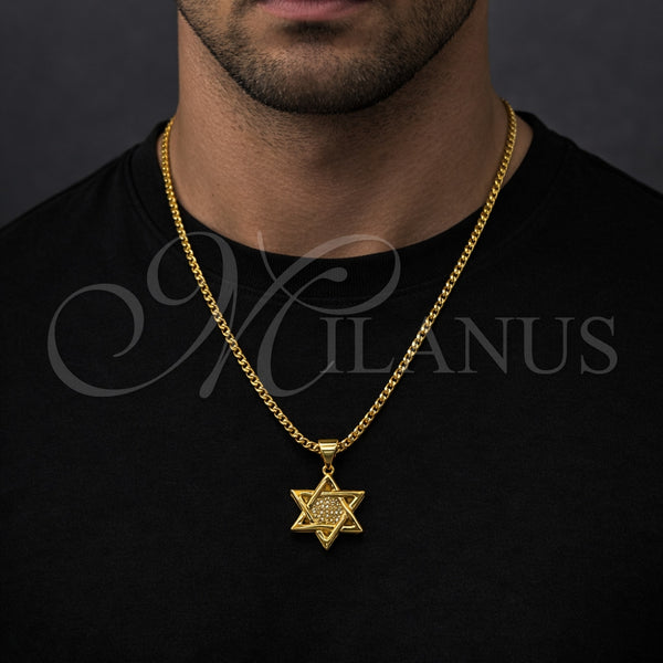 Gold Filled Pendant — Religious Pendant Star of David and Judaica Design — alternate product view — SKU 164643 | Oro Laminado dije — Religious Pendant estrella of David and Judaica diseño — SKU 164643