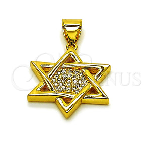 Gold Filled Pendant — Religious Pendant Star of David and Judaica Design — main product view — SKU 164643 | Oro Laminado dije — Religious Pendant estrella of David and Judaica diseño — SKU 164643